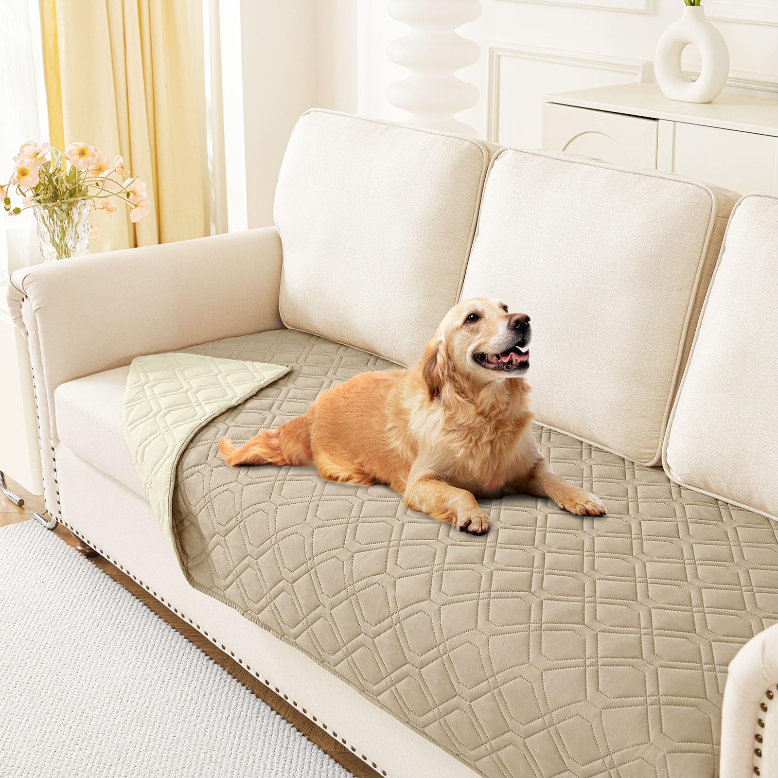 hyha Waterproof Dog Bed Blanket, Soft Pet Blankets, Waterproof Couch Cover for Dogs, Reversible Sofa Covers Washable for Furniture (30x70 Inch, Grey/Dark Grey)